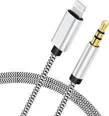 Aux Audio / Stereo Cable -1 Aux To Iphone 01 Pc/Pack 1.5 Meters Standard Quality White Colour Box Pack Jh-025 (China)