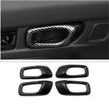 Chrome Inner Door Handle Trim  Plastic Tape Type Fitting Honda Civic 2022 Black/Carbon 04 Pcs/Set (China)