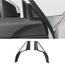 Chrome Inner Front Pillar Speaker Trim Plastic Tape Type Fitting Honda Civic 2022 Black/Carbon 02 Pcs/Set (China)