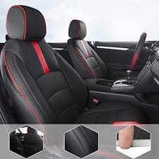 Auto Leather Type Seat Cover M/B Custom Design Custom Fitting Suzuki Swift 2022 Black Colour Red Stitch  11 Pcs/Set