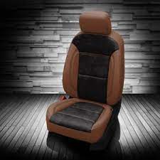 Auto Leather Type Seat Cover M/C Oem Design  Custom Fitting Honda Civic 2016-2021 Cayane Brown/Black   12 Pcs / Set