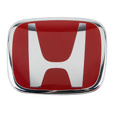 Auto Logo/Monogram Steering Wheel Pad Fitting Decorative Type Honda-H Logo Tape Type Fitting Plastic Small Size Red/Chrome 01 Pc/Pack Plastic Box Pack Cap Type Logo Js Racing (China)