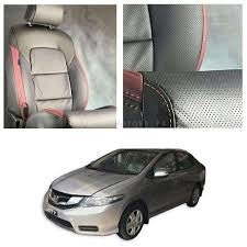 Auto Leather Type Seat Cover M/B Oem Design  Custom Fitting Honda City 2018 Black Colour   12 Pcs / Set Premium Quality