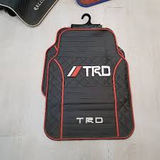 Car Floor Mat Silicone / Latex Material Universal Fitting Black/Red Trd 03 Pcs / Set Poly Bag Pack  (China)