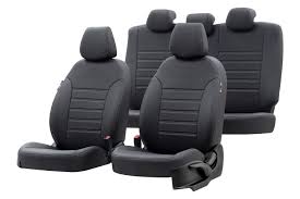 Auto Leather Type Seat Cover M/B Diamond Design Custom Fitting Changan Alsvin 2021 Black Colour Red Stitch  08 Pcs/Set