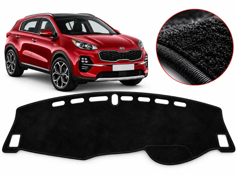 Dashboard Mat Velvet Type Carpet Kia Sportage 2020 Black Black Border Poly Bag Pack (China) Premium Quality