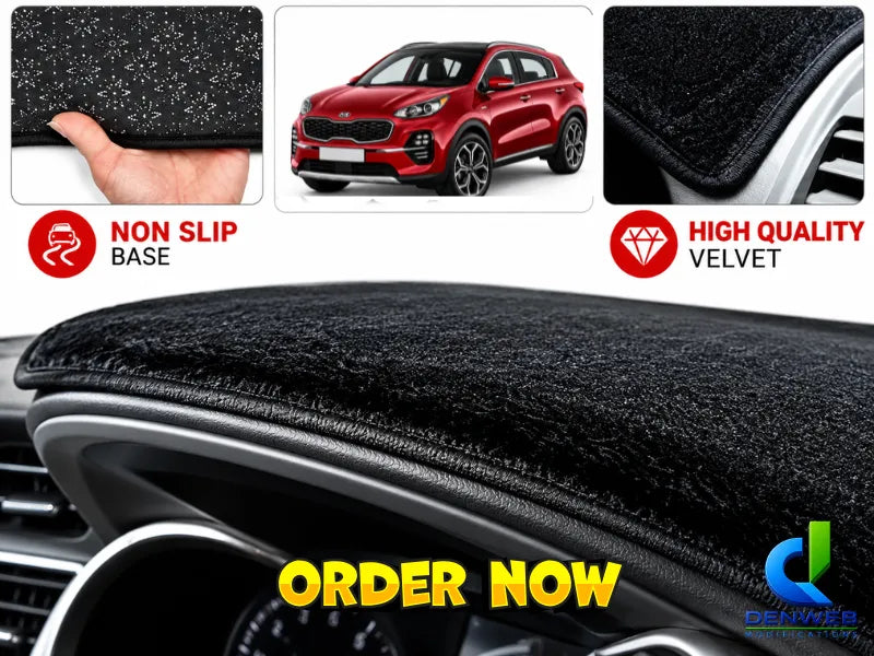 Dashboard Mat Velvet Type Carpet Kia Sportage 2020 Black Black Border Poly Bag Pack (China) Premium Quality