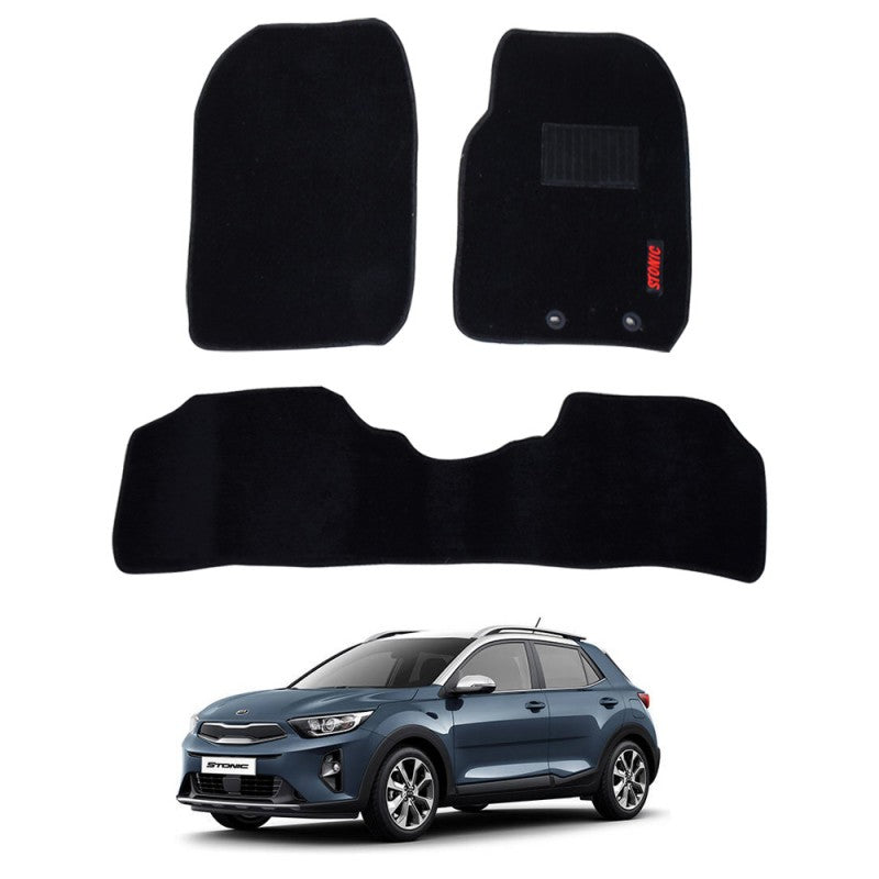 Car Floor Mat Executive Carpet Material  Oem Fitting Kia Stonic 2021 03 Pcs / Set Black Poly Bag Pack  (China)