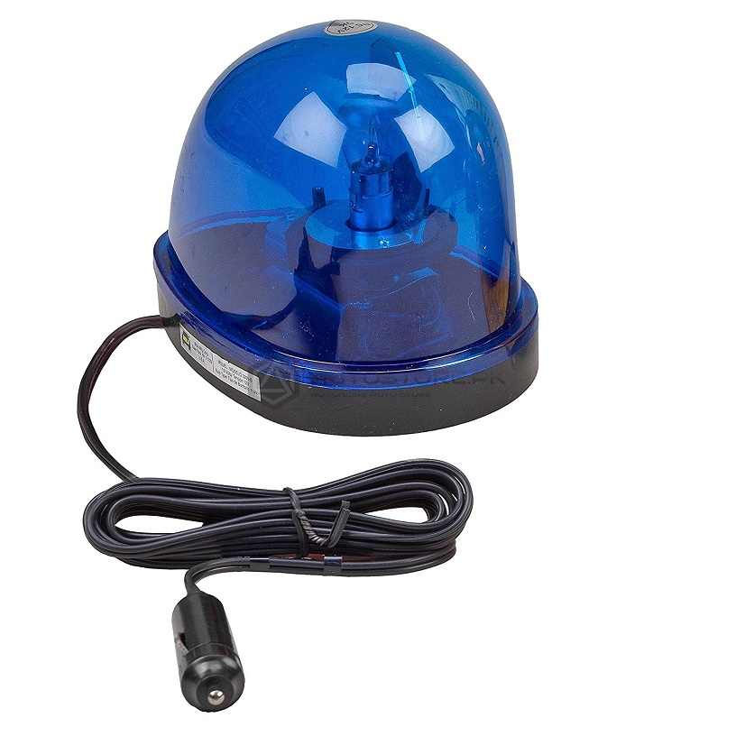 Emergency/Police Lights Kojak Design Halogen Type Halogen/Rotating Function Blue Lens Magnet Base Fitting 12V Colour Box Pack Fy-2354 (China)
