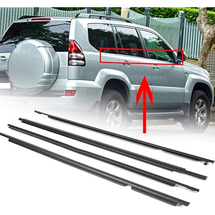 Chrome Weather Strips Steel Tape Type Fitting Toyota Prado 2018 Chrome 06 Pcs/Set 365-Fj150-10 (Taiwan)