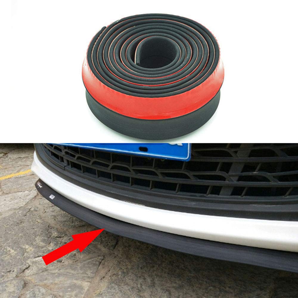 Front Bumper Lip/Extensions Universal Fitting Rubber Material 01 Pc/Set Black/Red Box Pack Fy-2028 (China)