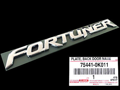 Auto Logo/Monogram Hood Fitting Oem Type Fortuner Logo Toyota Fortuner 2018 Tape Type Fitting Plastic Chrome 08 Pcs/Pack Blister Pack (China)