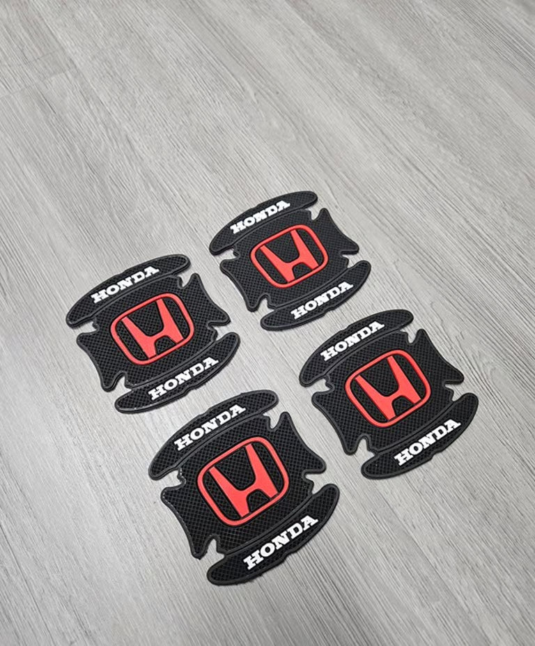 Outer Door Handle Bowl Anti-Scratch Pads Silicone Material Black/Red Honda Logo Poly Bag Pack Tape Type Fitting 04 Pcs/Set (China)