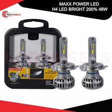 Car Led Head Light Bulbs Maxx Power Cob H4 Ultra White Colour Box Pack (China) 100W