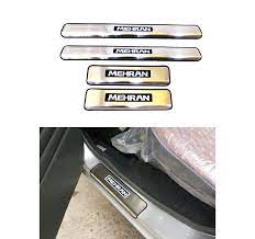 Car Door Sill Scuff Plate Protectors  Ss Type W/Led Oem Fitting Suzuki Mehran Mehran Logo  White Led   04 Pcs/Set Ss Colour (China)