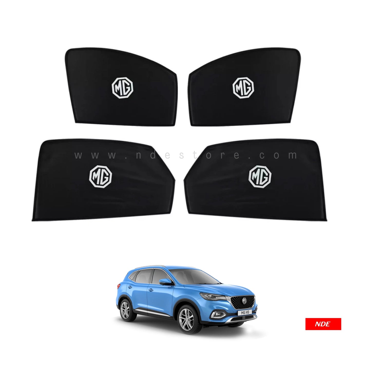 Car Curtain  Side Fix Mg Hs 2021 With Logo  Black