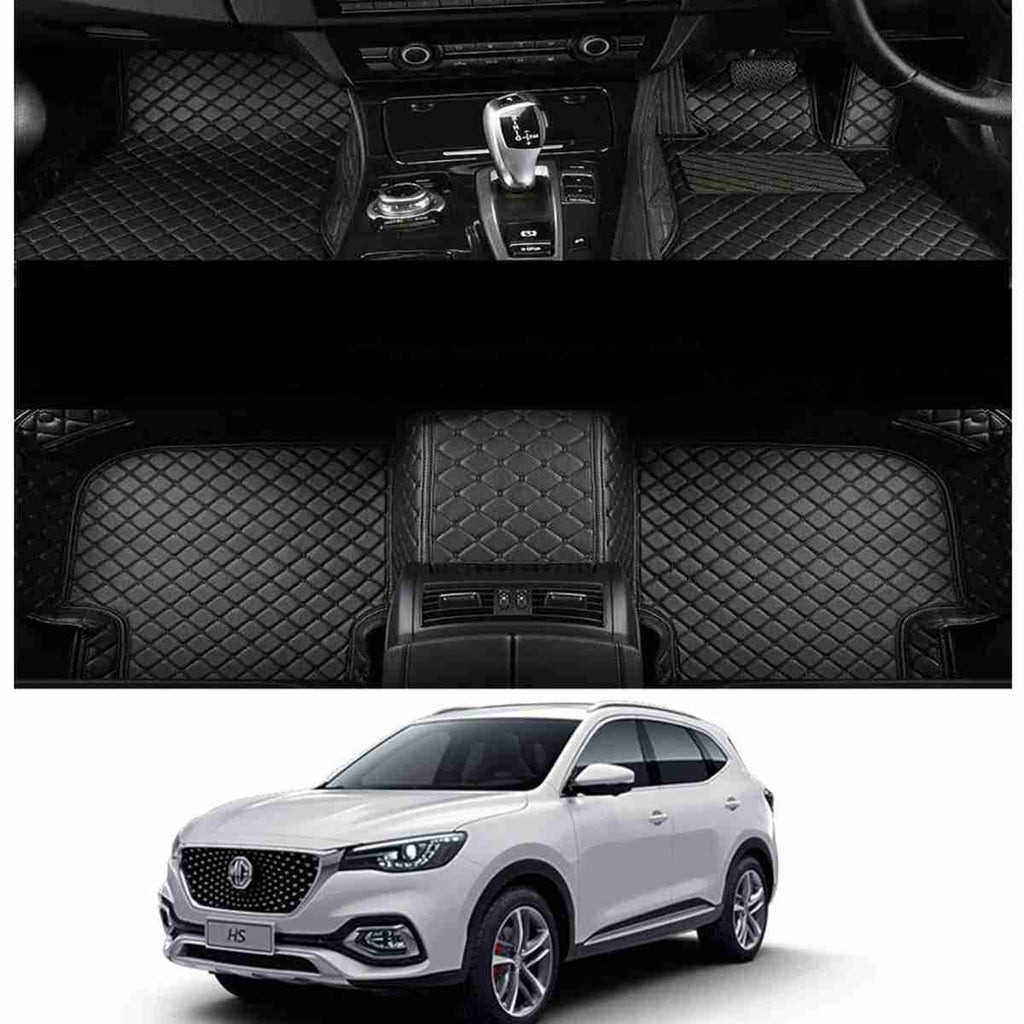 Car Floor Mat 8D Hs 2021 Mg Black Pvc Red Stitch 03 Pcs / Set Premium Quality (China)