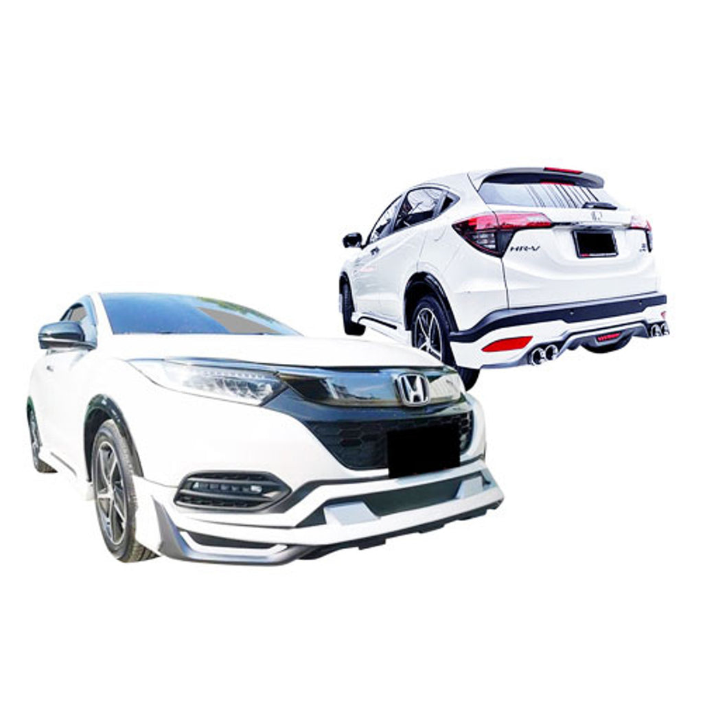 Body Kit/Lip Front + Side + Back Sides Honda Hr-V Oem Design Plastic Material Without Light 07 Pcs/Set Metallic Grey / Black (China)
