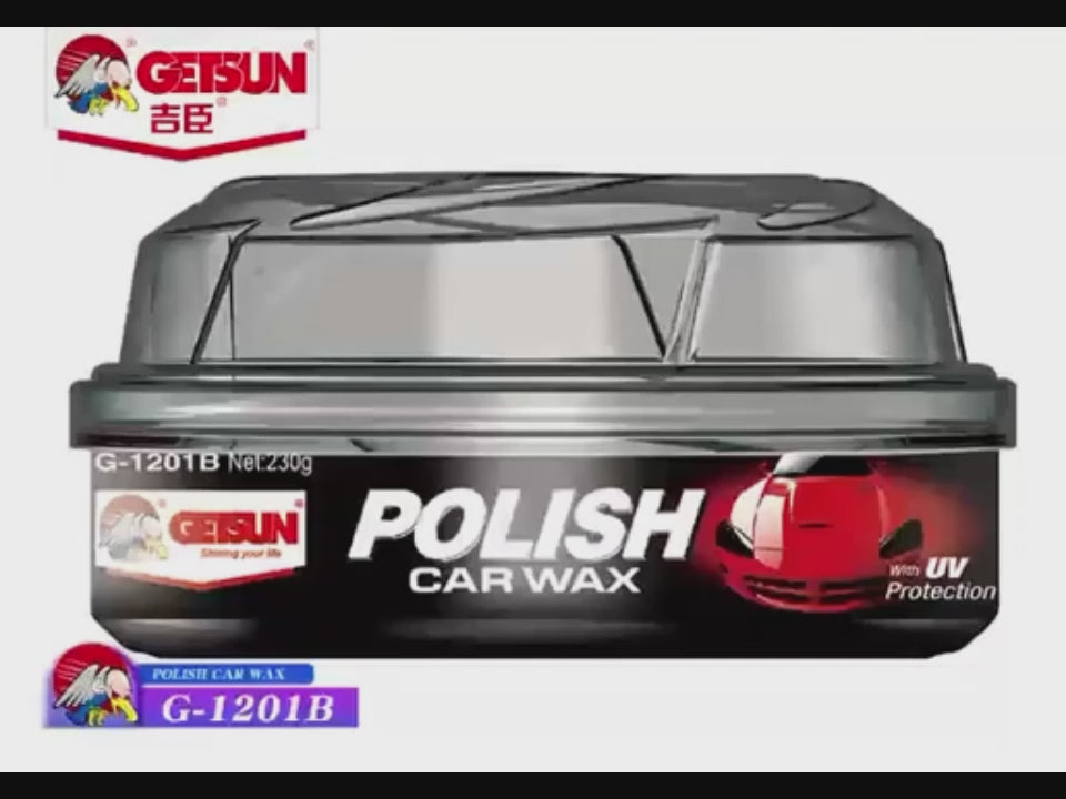 Car Body Polish Getsun Cream Based Tin Can Pack 230G Color Black G-1202B (China)
