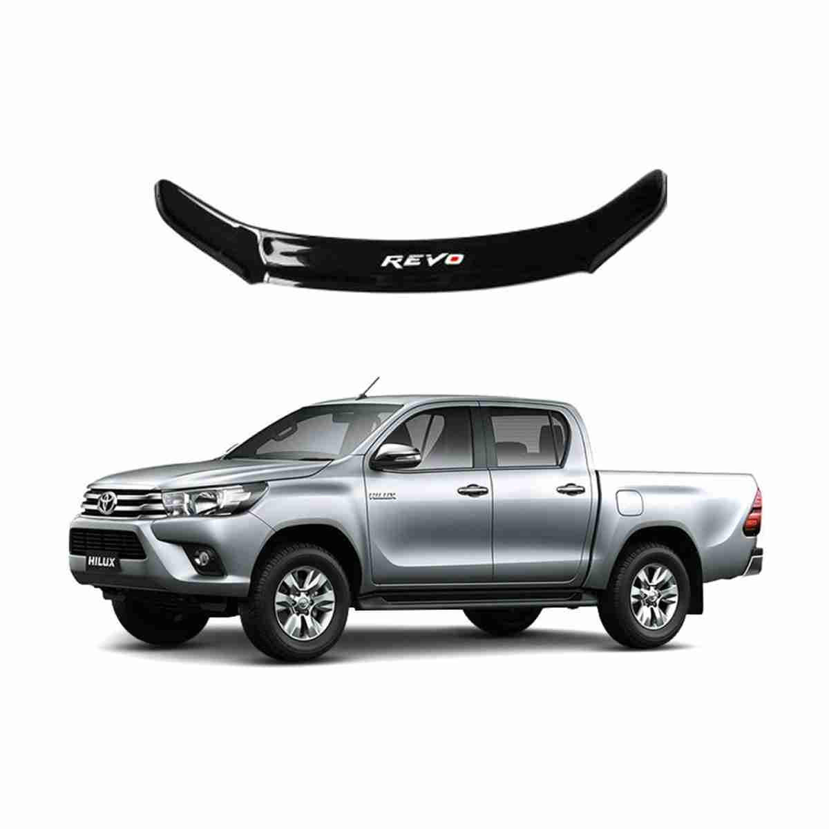 Bonnet Guard/Bug Shield Guard Toyota Revo 2021 Smoke Clump/Tape Type Fitting Premium Quality (Thailand)