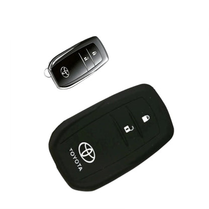 Car Remote Key Cover/Casing Silicone Black Type Toyota Revo 2016-2020 Toyota Logo Black Poly Bag Pack  (China)