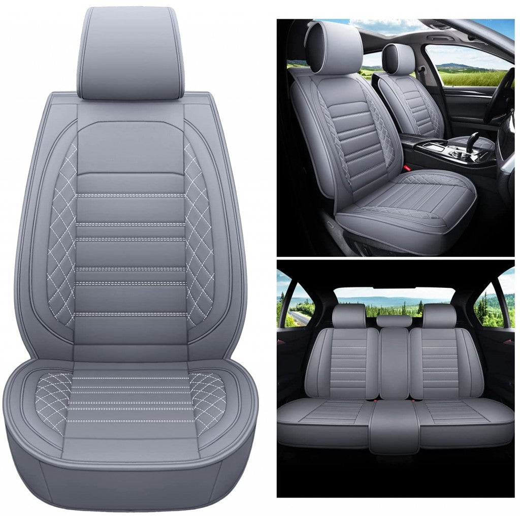 Auto Leather Type Seat Cover M/Ab Oem Design  Custom Fitting Suzuki Alto Jp 2014 Y-Grey Colour   08 Pcs/Set