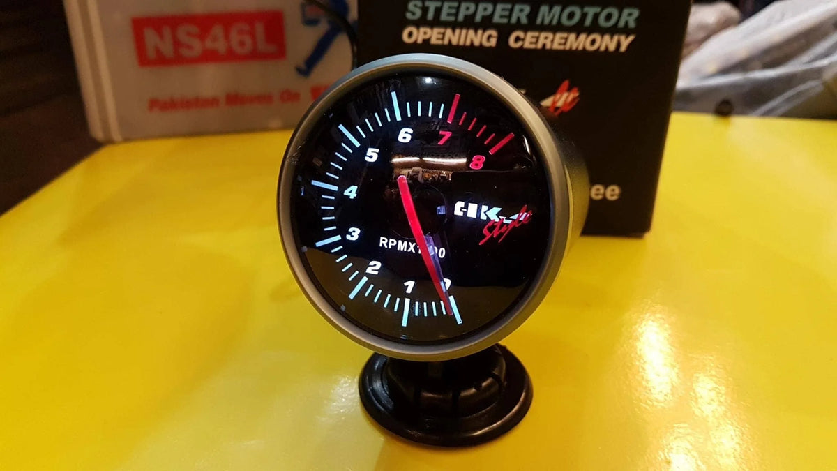 Car Tachometer Gauge Type-R Rpm + Speed Meter Dashboard Fitting Universal Fitting With Led 3 Color Led Plastic Housing Black Housing 5" Colour Box Pack (China)