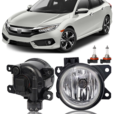 Car Fog Lamp Korealite Oem Fitting Halogen Honda Civic 2018 Plastic Housing Glass Lens Clear Lens Black Kl-7860 (China)