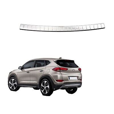 Car Rear Bumper Anti-Scratch Protector/Sill/Patti Steel Material Tape Type Fitting Hyundai Tucson 2021 Outer Side Ss Colour Tucson Logo     (China)