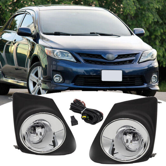 Car Fog Lamp Korealite Oem Fitting Halogen Toyota Corolla 2008 Plastic Housing Glass Lens Clear Lens Black/Chrome Kl-9000 (China)