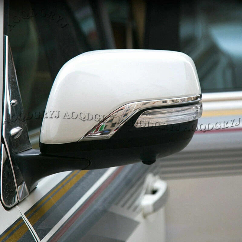 Chrome Mirror Cover With Led Plastic Clip Fitting Toyota Landcruiser Fj-200 2016-2020 Pearl White 02 Pcs/Set Indicator With Flashing (China)