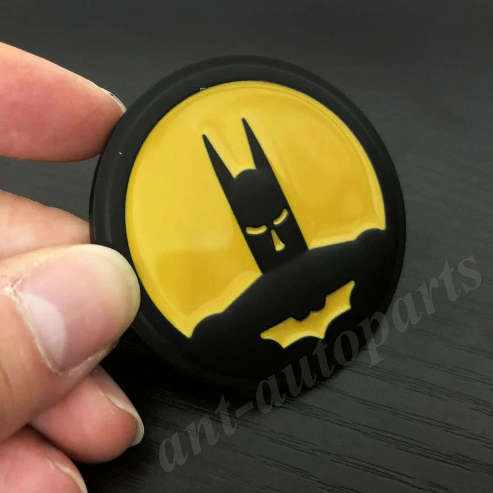 Car Universal Mono Metal Material Batman Logo Black/Yellow 01 Pc/Pack Small Size Poly Bag Pack (China)