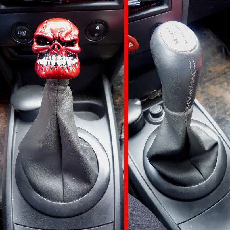 Car Gear Stick Shift Knob Manual Gear Universal Fitting Skull Design Metal Material Bone Colour 01 Pc/Set Blister Pack (China)