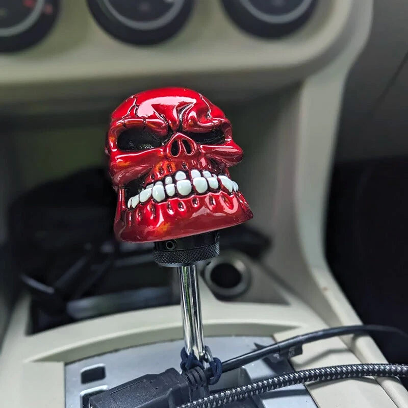 Car Gear Stick Shift Knob Manual Gear Universal Fitting Skull Design Metal Material Bone Colour 01 Pc/Set Blister Pack (China)