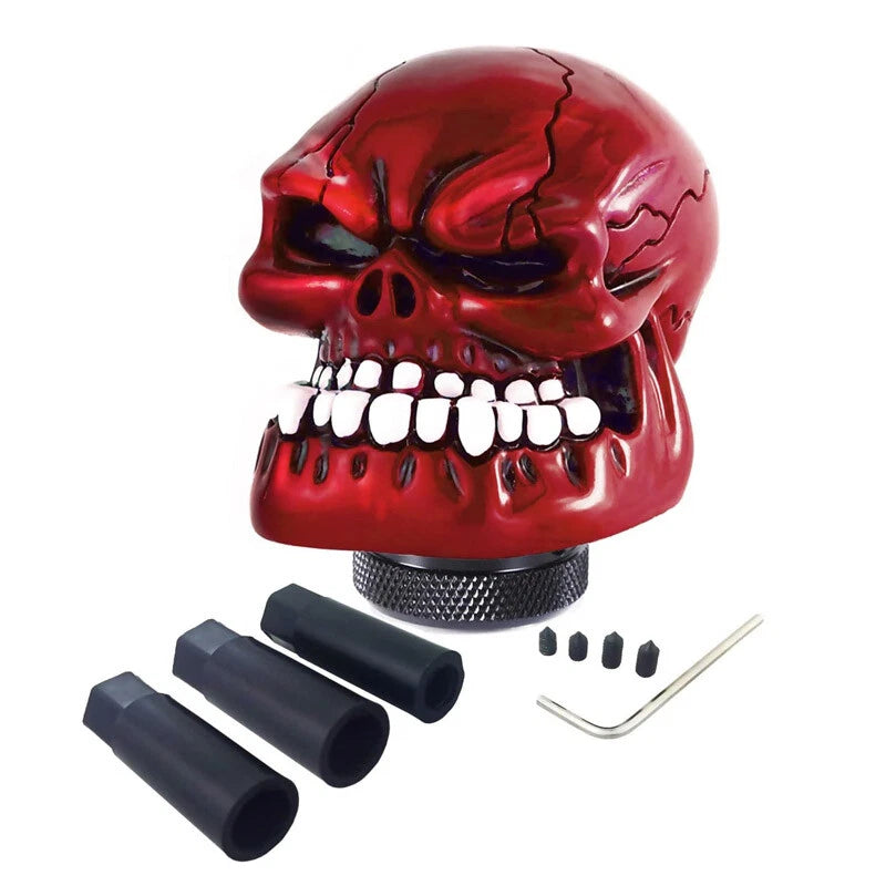 Car Gear Stick Shift Knob Manual Gear Universal Fitting Skull Design Metal Material Bone Colour 01 Pc/Set Blister Pack (China)
