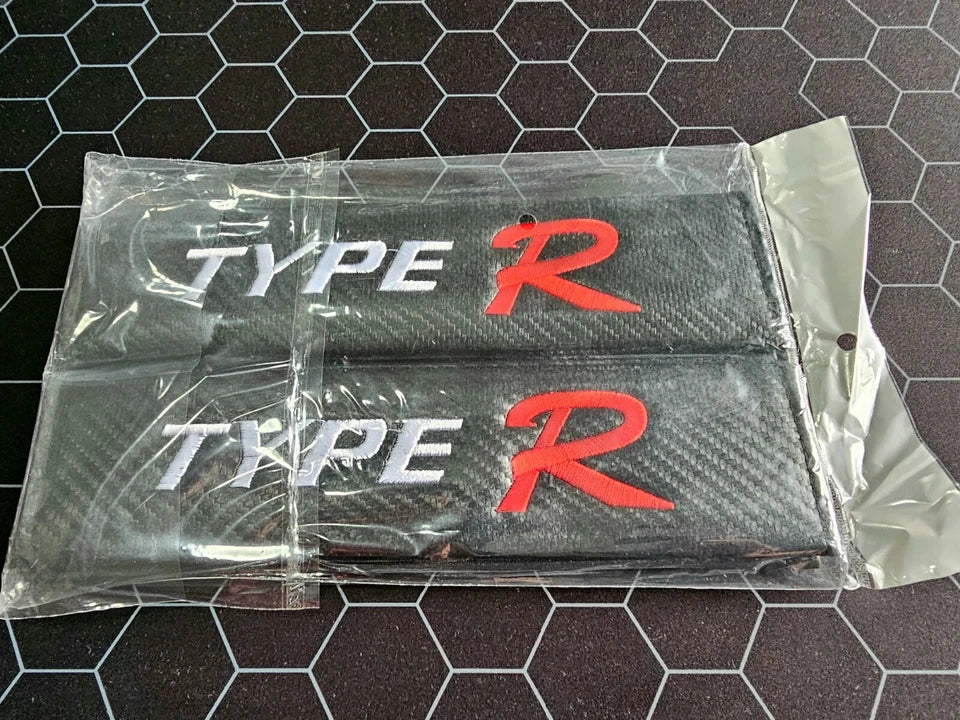 Seat Belt Covers (China) Velvet Material Beige Type-R Logo 02 Pcs/Set Carton Design Ac-1029 Blister Pack