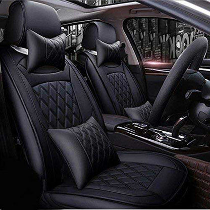 Auto Leather Type Seat Cover M/B Custom Design Custom Fitting Suzuki  Ciaz 2018 Black Colour Black Stitch  Black Border 12 Pcs/Set Premium Quality