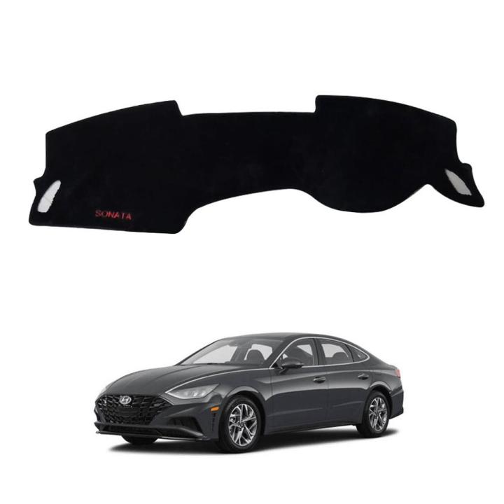 Dashboard Mat Velvet Type Carpet Hyundai Sonata 2021 Black Black Border Poly Bag Pack (China) Premium Quality