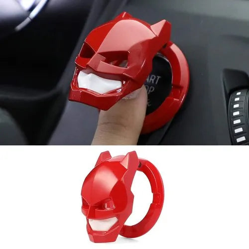 Car Engine Push Start Button Trim / Cover Alloy Housing Skull Design Red Universal Fitting No Logo Bulk Pack (China)