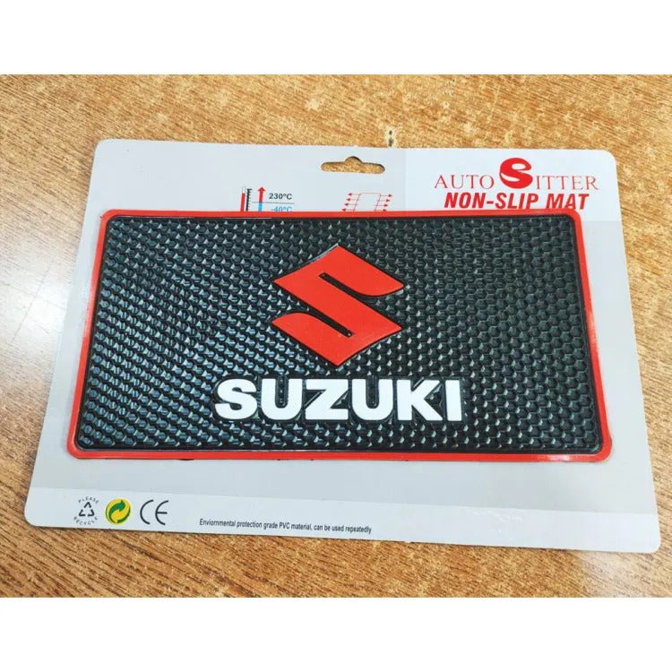 Car Dashboard Non-Slip Mat Silicone Material Suzuki Logo Square Design Large Size Black/White (China)