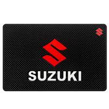 Car Dashboard Non-Slip Mat Silicone Material Suzuki Logo Square Design Large Size Black/White (China)