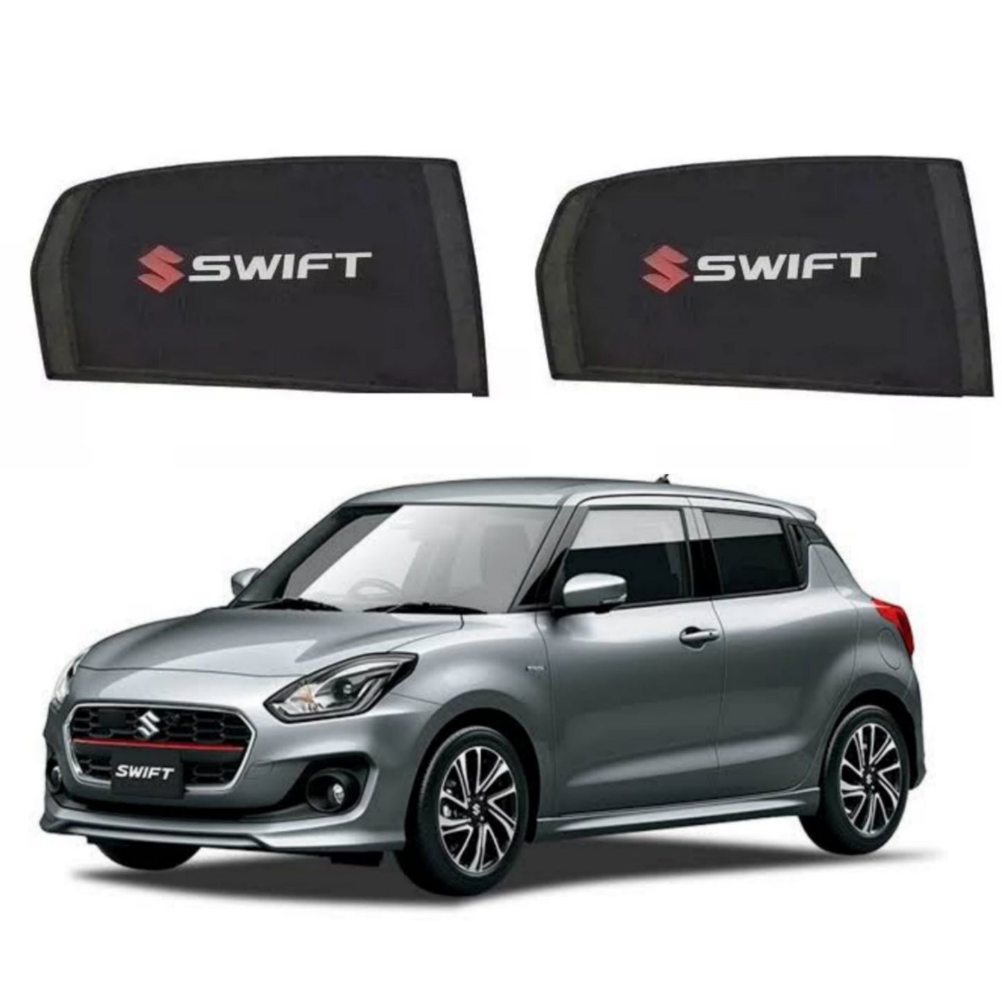 Car Curtain  Side Fix Suzuki Swift 2022 With Logo  Black (China)