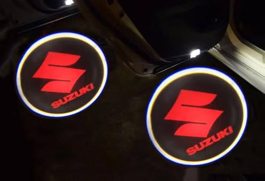 Car Interior Led Door Shadow Light Led Type  Large Size  Suzuki Logo 02 Pcs/Set Plastic Housing Box Pack Red (China)