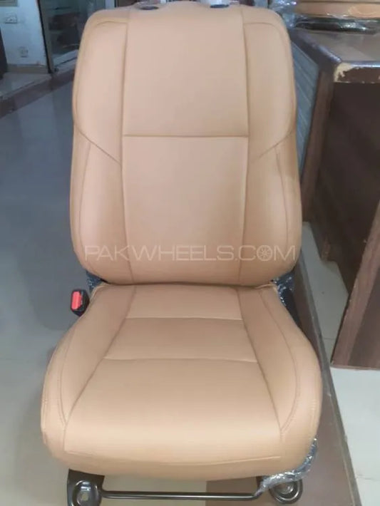 Auto Leather Type Seat Cover M/C Oem Design  Custom Fitting Toyota Corolla 2018 Beige Colour   12 Pcs / Set