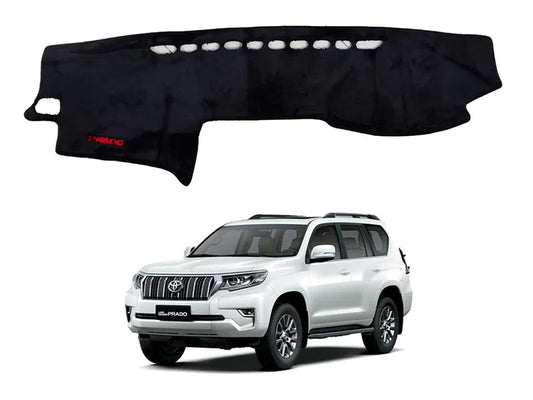 Dashboard Mat Velvet Type Carpet Toyota Prado Fj-150 2008-2013 Black Black Border Poly Bag Pack  (China) Premium Quality