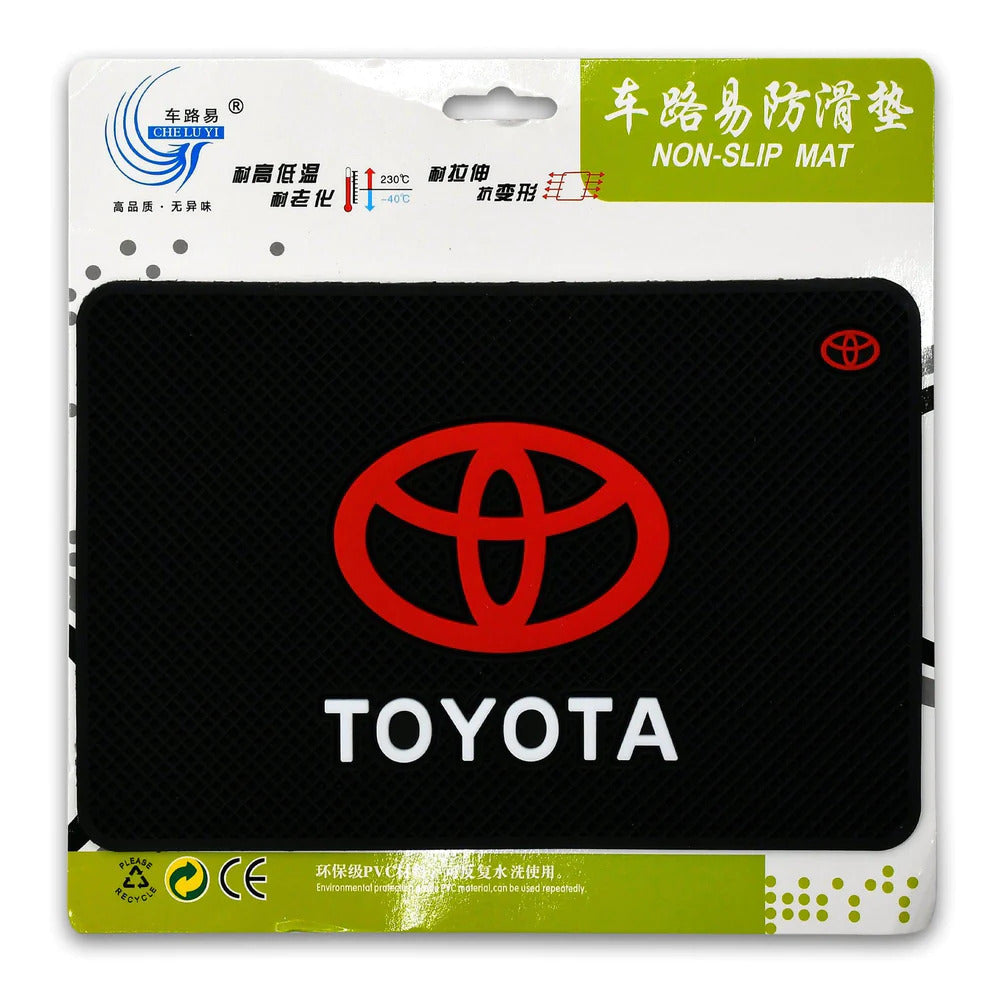 Car Dashboard Non-Slip Mat Silicone Material  Toyota Logo Rectangle Design Large Size Black (China)