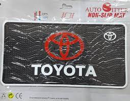 Car Dashboard Non-Slip Mat Silicone Material  Toyota Logo Rectangle Design Large Size Black (China)