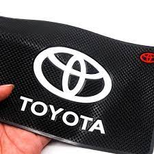 Car Dashboard Non-Slip Mat Silicone Material  Toyota Logo Rectangle Design Large Size Black (China)