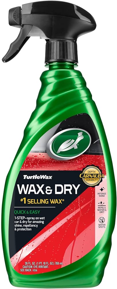 Car Body Polish Turtle Wax Liquid Based Plastic Bottle Pack  709Ml Wax&Dry Spray Wax 50420 (Usa)