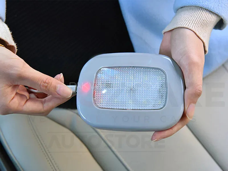 Car Interior Led Dome Light W/Button Led Type Square Shape Large Size 01 Pc/Set Plastic Housing Colour Box Pack White (China) Y-975
